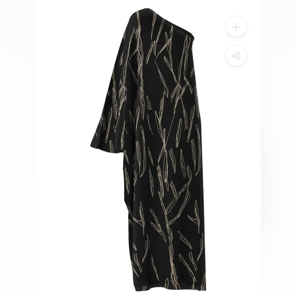 DIARRABLU Satu One-Shoulder Dress Black and Gold. - Picture 2 of 11